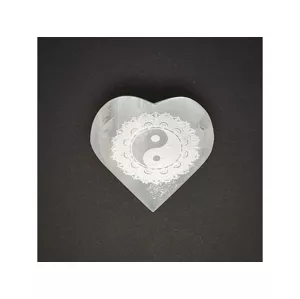 Szelenit szív yin yang 6-7cm