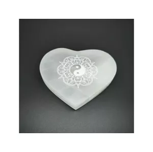 Szelenit szív lapos yin yang mandala 7-8cm