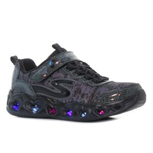 Skechers Heart Lights villogó fekete gyerek cipő