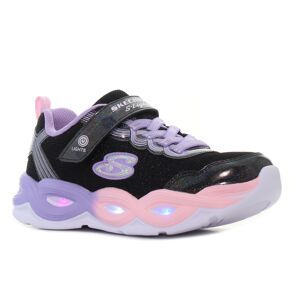 Skechers S Lights - Twisty Glow villogó fekete gyerek cipő