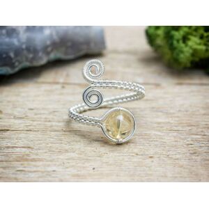 Citrin ezüst színű drót gyűrű