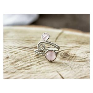 Rózsakvarc ezüst színű drót gyűrű