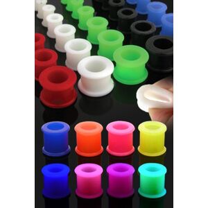 Rugalmas UV fültágító alagút - többféle színben - Vastagság: 11 mm, A piercing színe: Rózsaszín