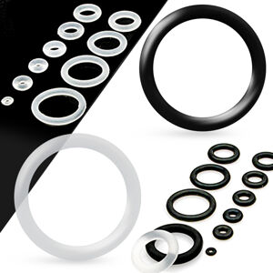 Tartalék szilikongyűrű a fültágítókhoz fekete színben - Vastagság: 18 mm
